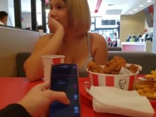 Kfc veřejné lush ovládání a creampie v the koupelna