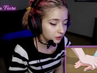 18yo youtuber gets turned on nonton hentai during the stream and masturbates - emma fiore