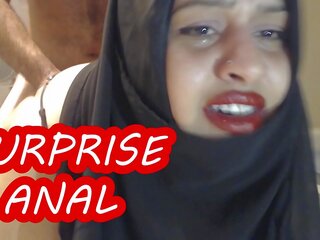 I dhimbshëm suprizë anale me i martuar hijab grua &excl;