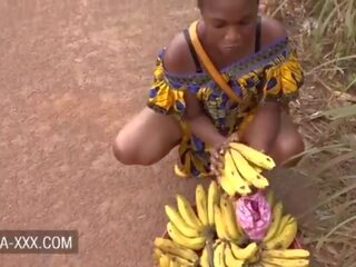 Black banana seller darling seduced for a fantastic adult video