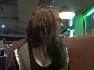 Upskirts toilet trip peeking and secret voyeur masturbation in a public bar